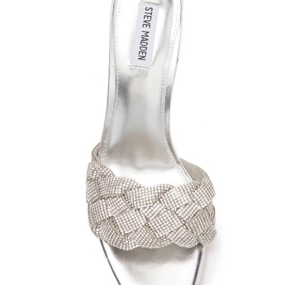 Steve Madden Maillot Braided Embellished Glitter Heeled Sandal -Size 7 - Picture 4 of 4